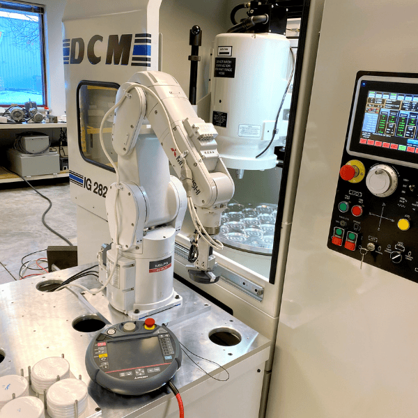 Mitsubishi Robot Arm Grinder Mitsubishi Robot Arm On A Dcm Ig 282 Sd Grinder
