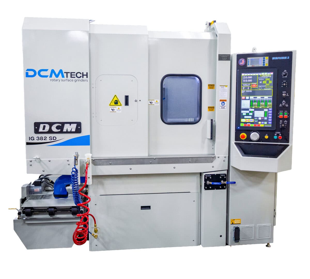Dcm Tech Ig 382 Sd Rotary Surface Grinder With Doors Closed And Control Panel Visible